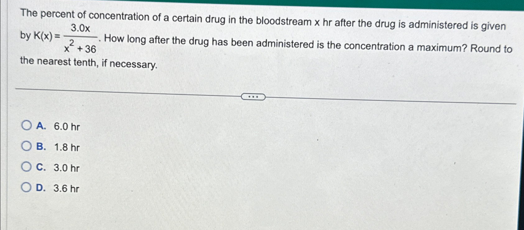 Solved The percent of concentration of a certain drug in the | Chegg.com