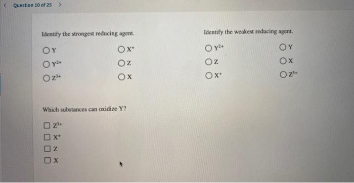 Solved Question 10 Of 25 Consider These Generic Half Reac Chegg Com