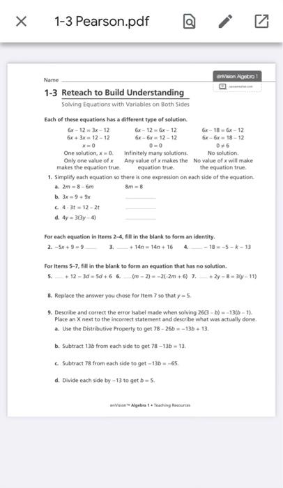 Reteach To Build Understanding Answer Key