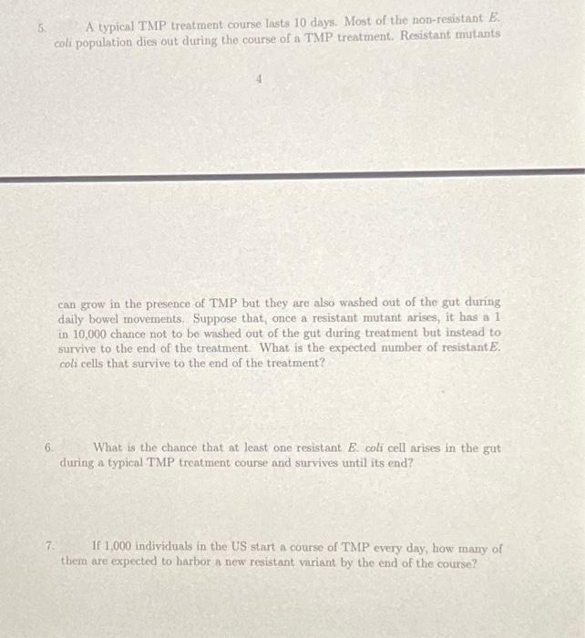 Solved Problem 2. Bacterium Escherichia coli, one of the | Chegg.com
