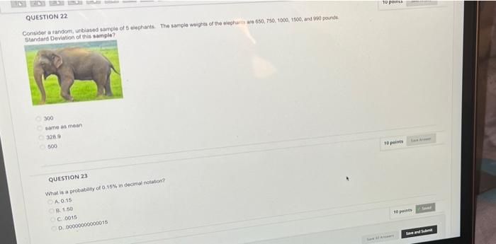 Solved 10 pous QUESTION 22 Consider a random, unbiased | Chegg.com