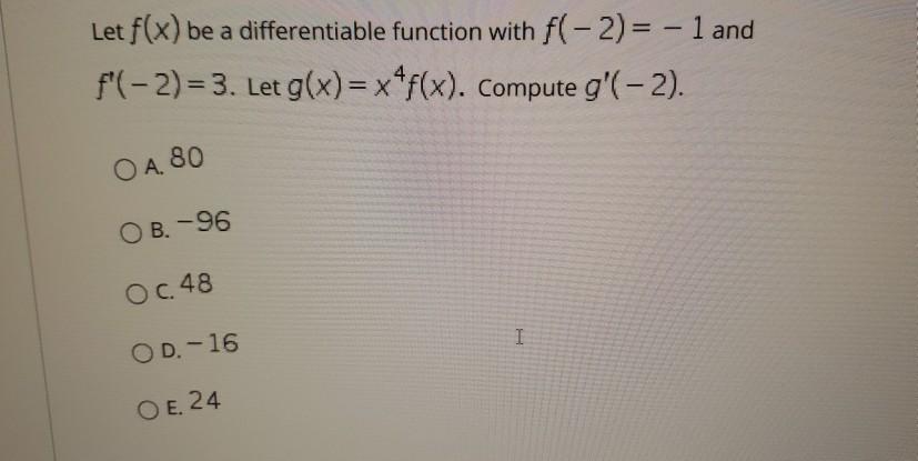 Solved Let F X Be A Differentiable Function With F 2 Chegg Com