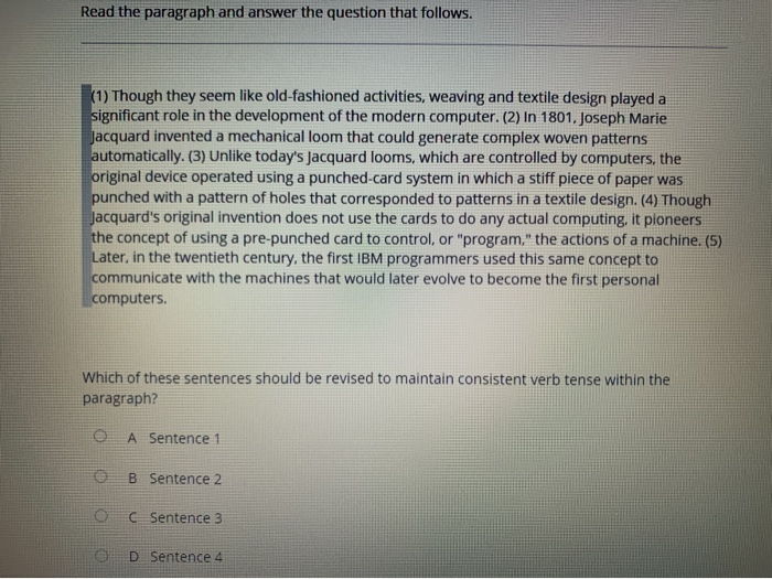 Solved Read the paragraph and answer the question that | Chegg.com