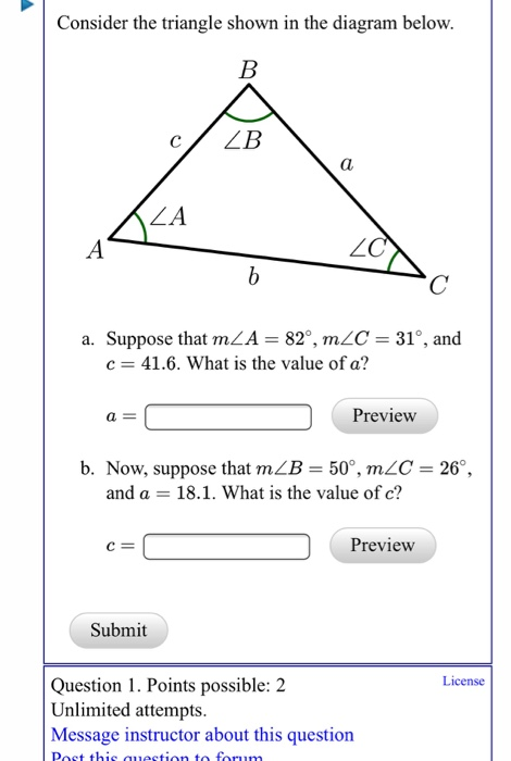 Solved Consider the triangle shown in the diagram below. B | Chegg.com