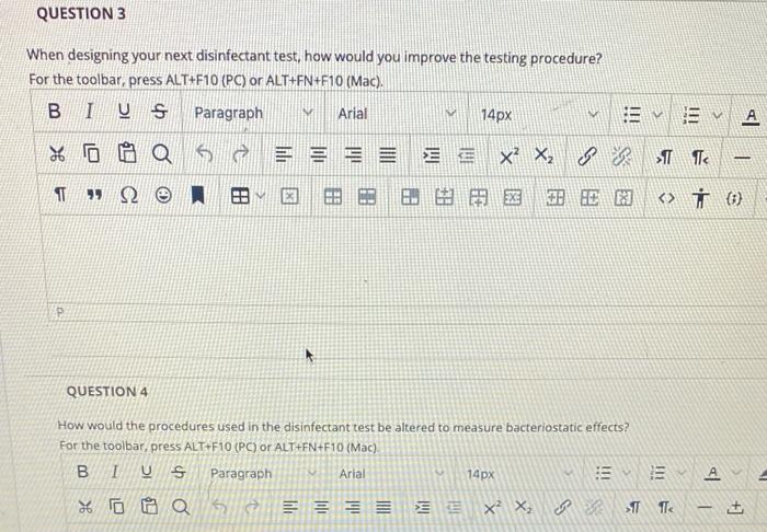 Question 3 When Designing Your Next Disinfectant Chegg Com