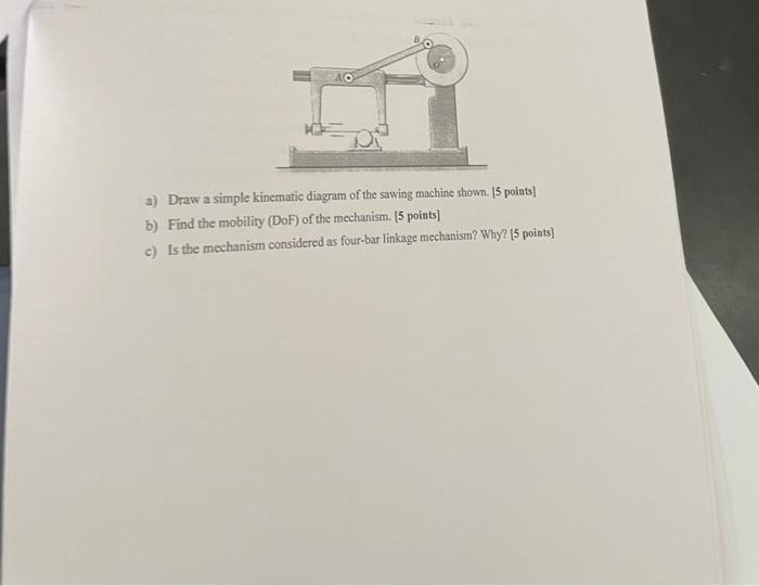 Solved a) Draw a simple kinematic diagram of the sawing | Chegg.com
