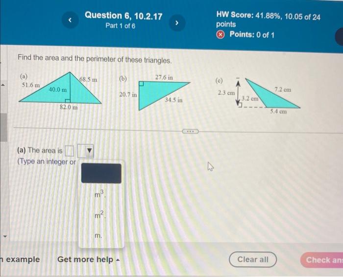 Solved Use the area of the rectangle and either its length