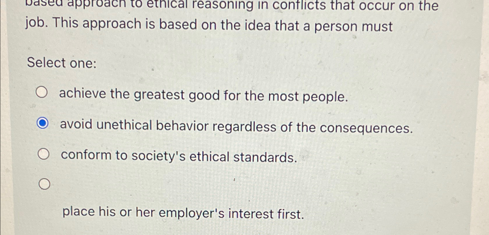 Solved job. This approach is based on the idea that a person | Chegg.com