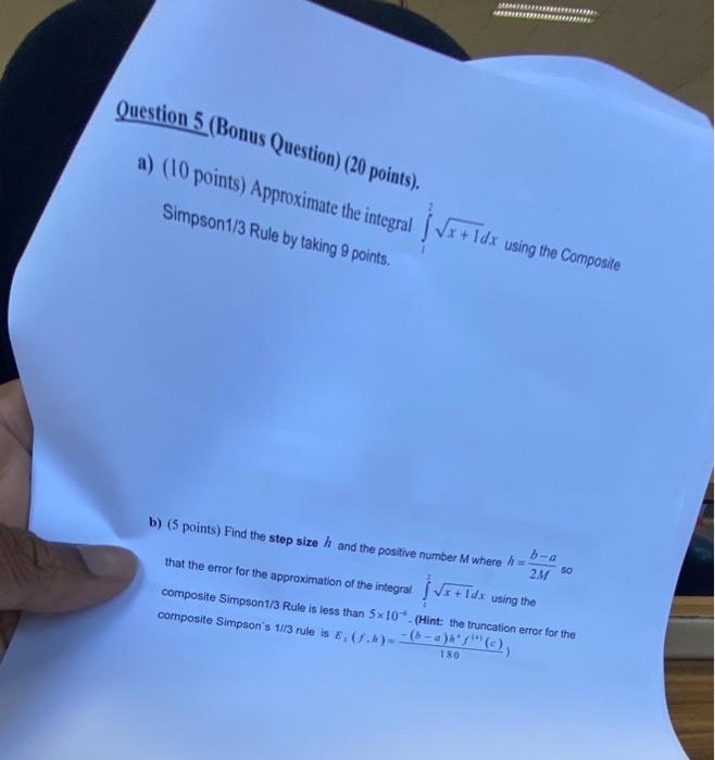Solved Question 5 (Bonus Question) (20 points). a) (10 | Chegg.com