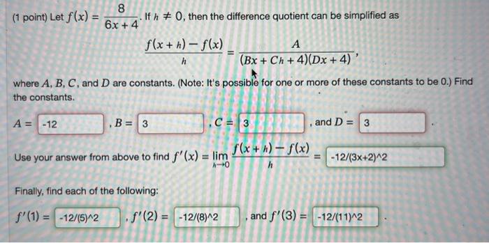 Solved A B C D = ? -12 3 3 3 Is Not Correct | Chegg.com