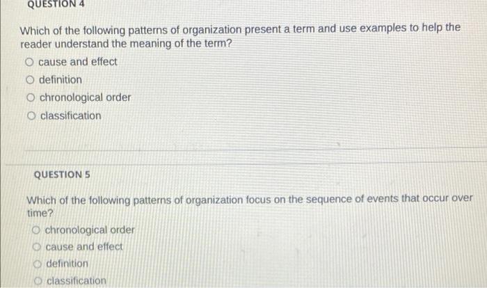 Solved QUESTION 4 Which of the following patterns of | Chegg.com