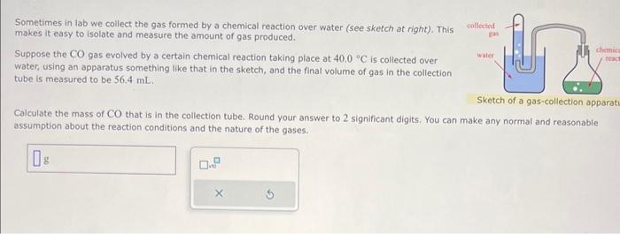 Solved Sometimes in lab we collect the gas formed by a | Chegg.com