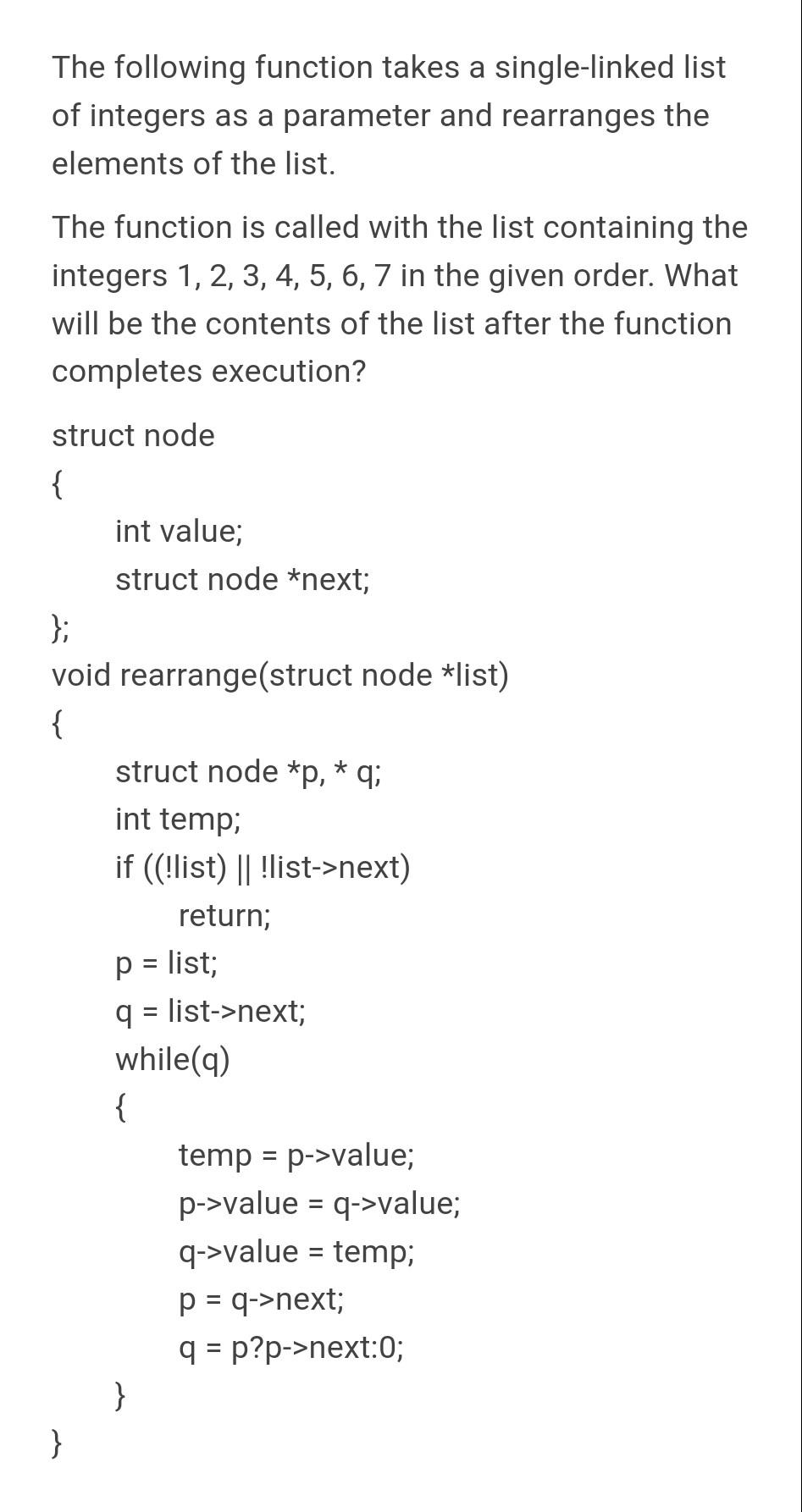 solved-the-following-function-takes-a-single-linked-list-of-chegg