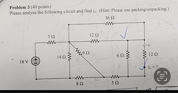 Solved Problem 3 (40 points) Please analyze the following | Chegg.com