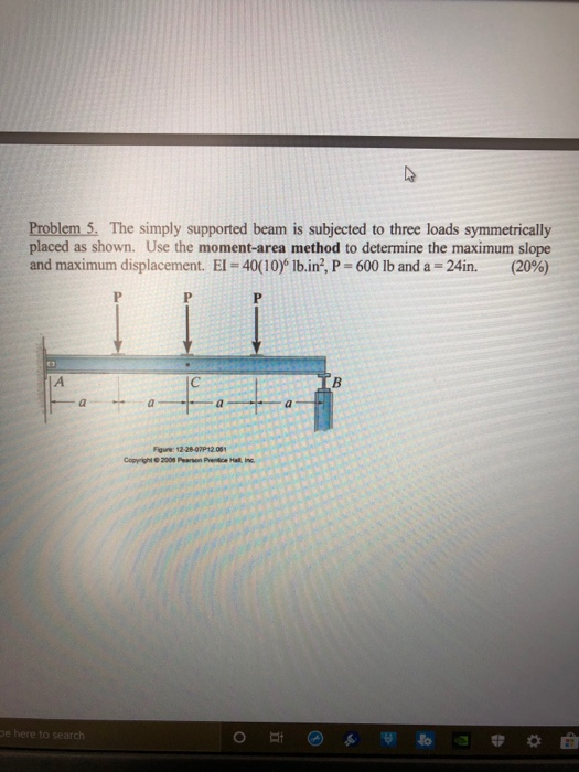 Solved Problem 5. The simply supported beam is subjected to | Chegg.com