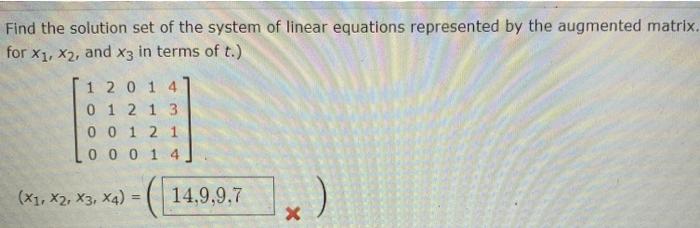 Solved Find the solution set of the system of linear | Chegg.com