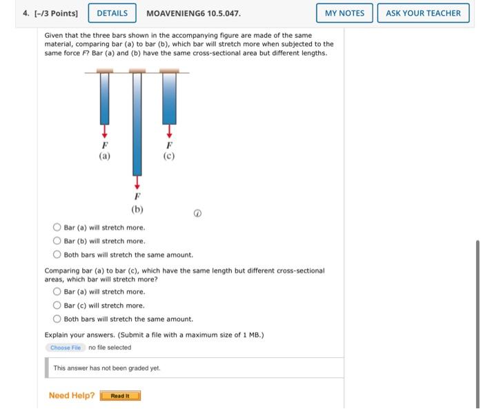 Solved Given that the three bars shown in the accompanying | Chegg.com