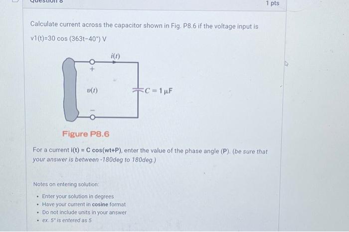 Solved Calculate current across the capacitor shown in Fig. | Chegg.com