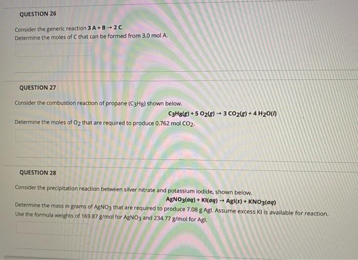 Solved QUESTION 26 Consider the generic reaction 3 A+B + 2C. | Chegg.com