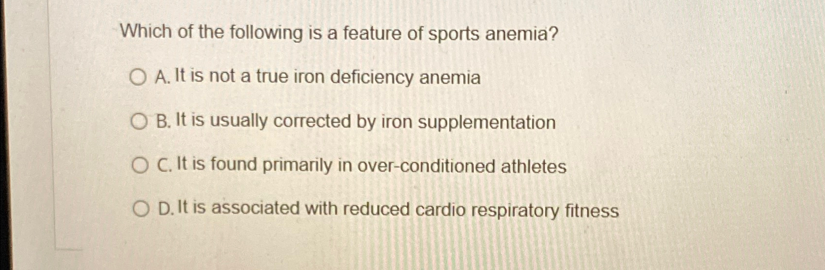 Solved Which of the following is a feature of sports