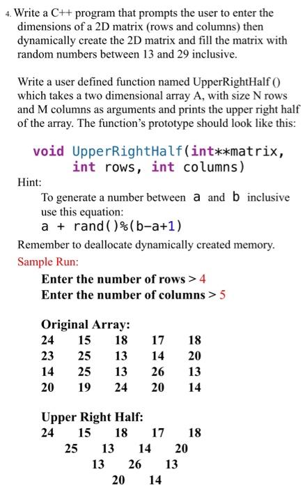 Solved 4. Write a C++ program that prompts the user to enter | Chegg.com