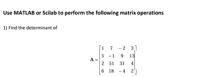 matrix operations matlab