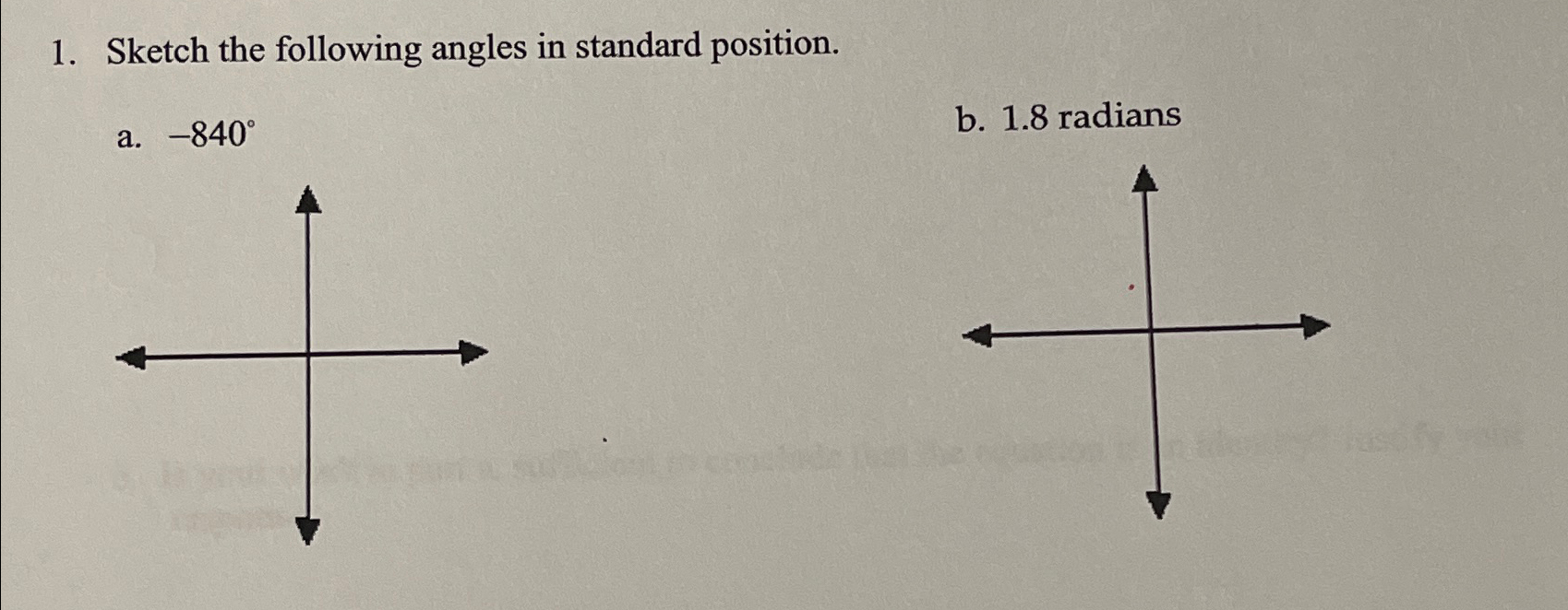 Solved Sketch The Following Angles In Standard