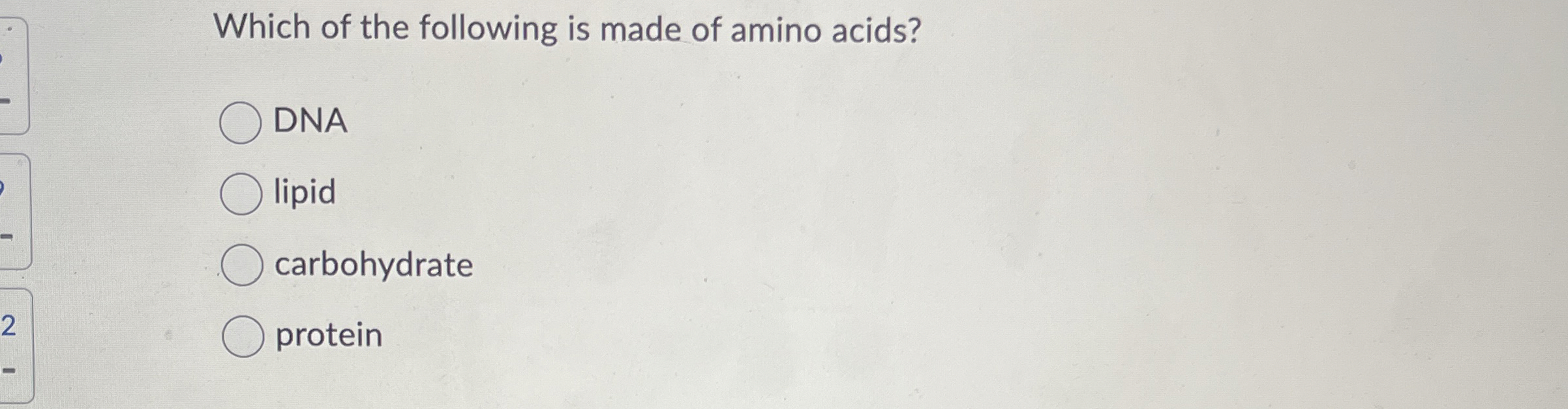 Solved Which of the following is made of amino | Chegg.com