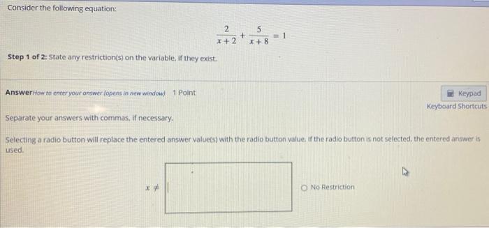 Solved Consider the following equation: 2 5 + 1+2 1+8 Step 1 | Chegg.com