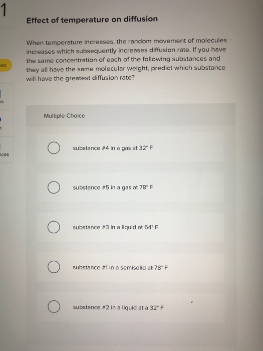 Solved Concentration and media effect on diffusion rate U If | Chegg.com
