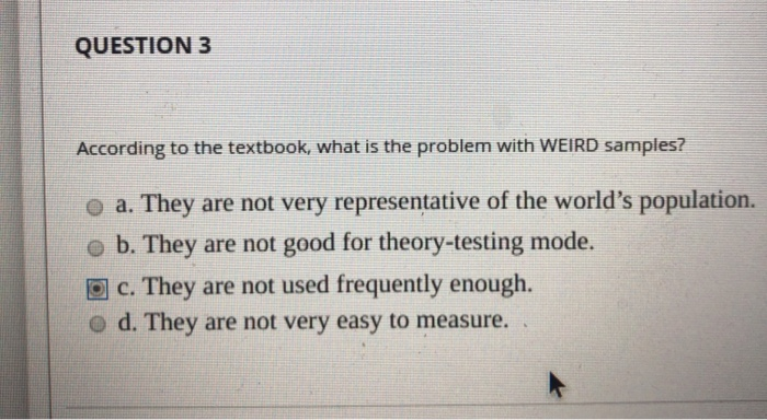 Solved QUESTION 3 According To The Textbook, What Is The | Chegg.com