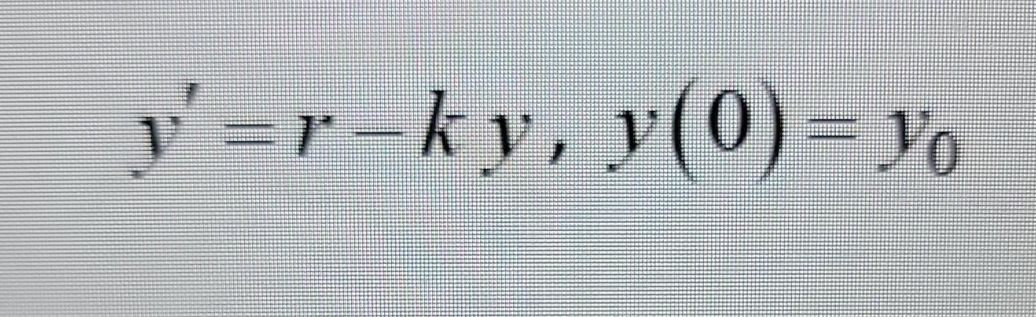 Solved Y′ R−ky Y 0 Y0