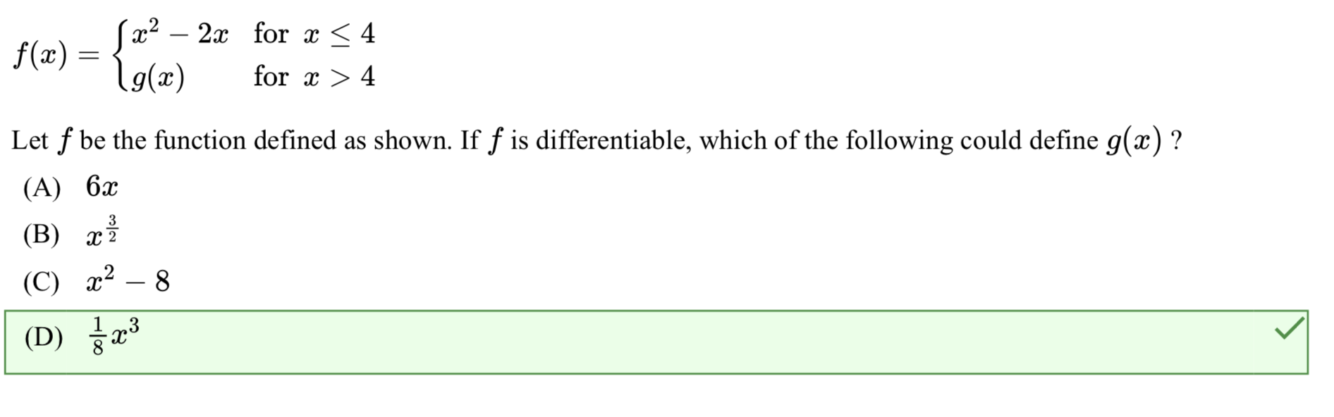 Solved F X {x2 2x For X≤4g X For X 4let F ﻿be The Function