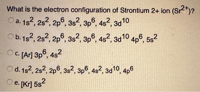 electron configuration of strontium