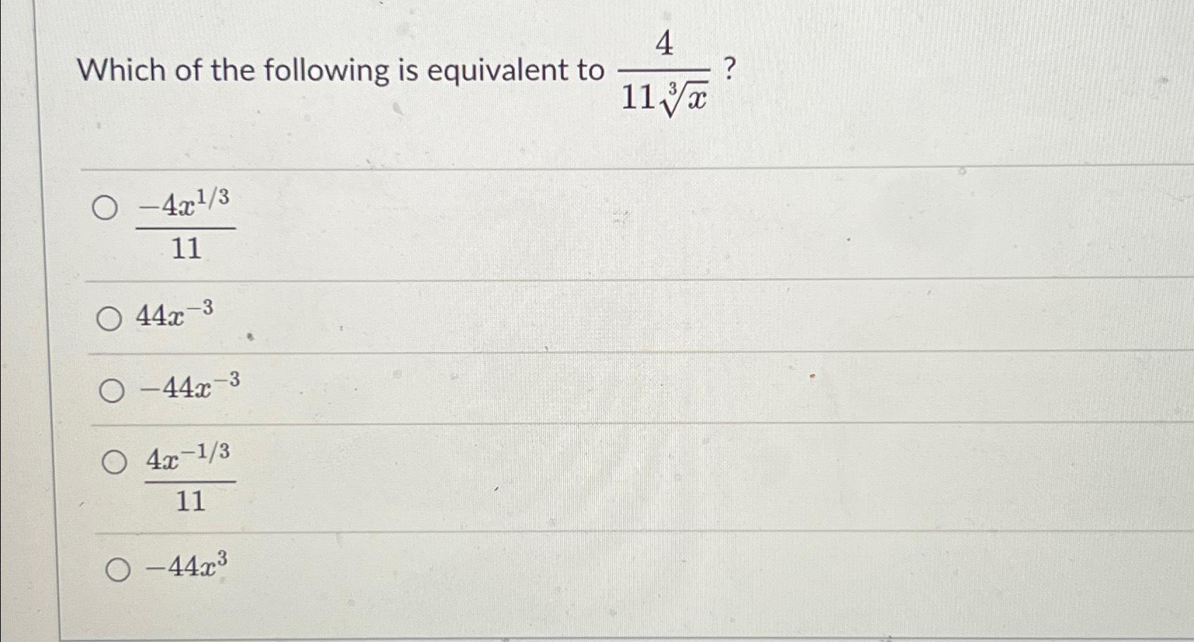Solved Which of the following is equivalent to | Chegg.com