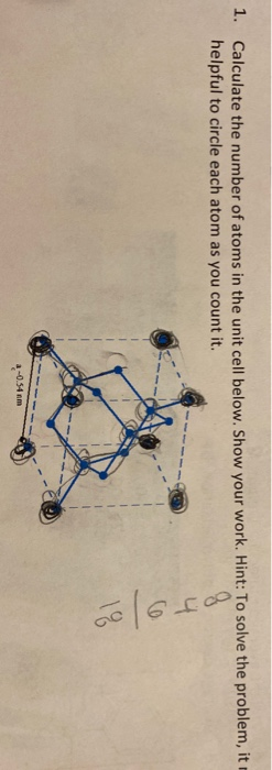 Solved 1. Calculate the number of atoms in the unit cell | Chegg.com