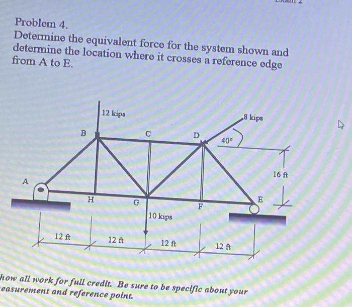 Solved Problem 4. Determine the equivalent force for the | Chegg.com