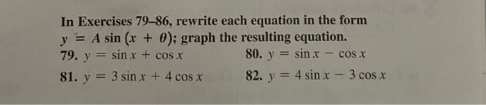 Solved In Exercises 79–86, rewrite each equation in the form | Chegg.com