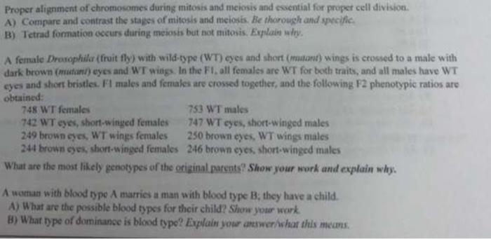 Solved Proper alignment of chromosomes during mitosis and Biology Diagrams