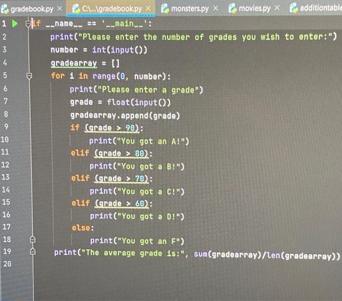 Solved Problem 3 Modify the gradebook.py function such that | Chegg.com
