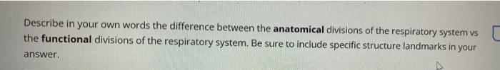 Solved Describe in your own words the difference between the | Chegg.com