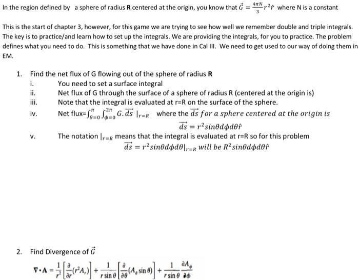 Solved In the region defined by a sphere of radius R | Chegg.com