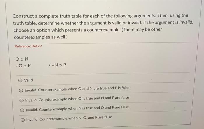 Solved Construct a complete truth table for each of the | Chegg.com
