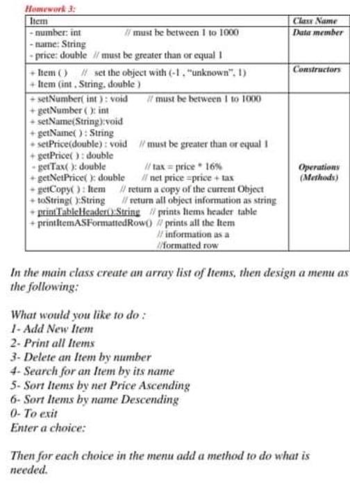 solved clas name data member constructors homework item chegg com