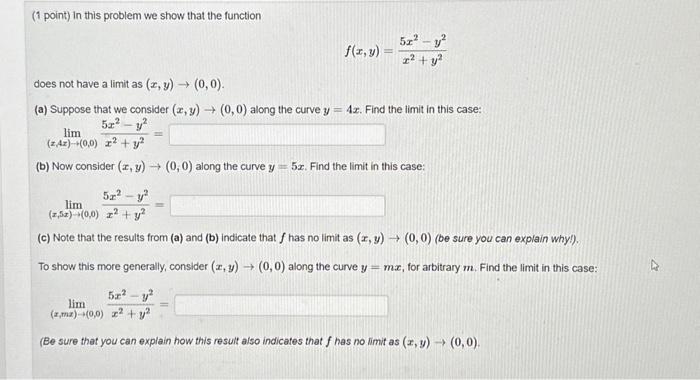 Solved (1 point) in this problem we show that the function | Chegg.com