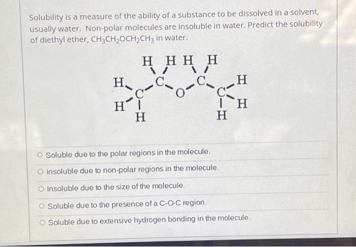 Solved Solubility is a measure of the ability of a substance | Chegg.com