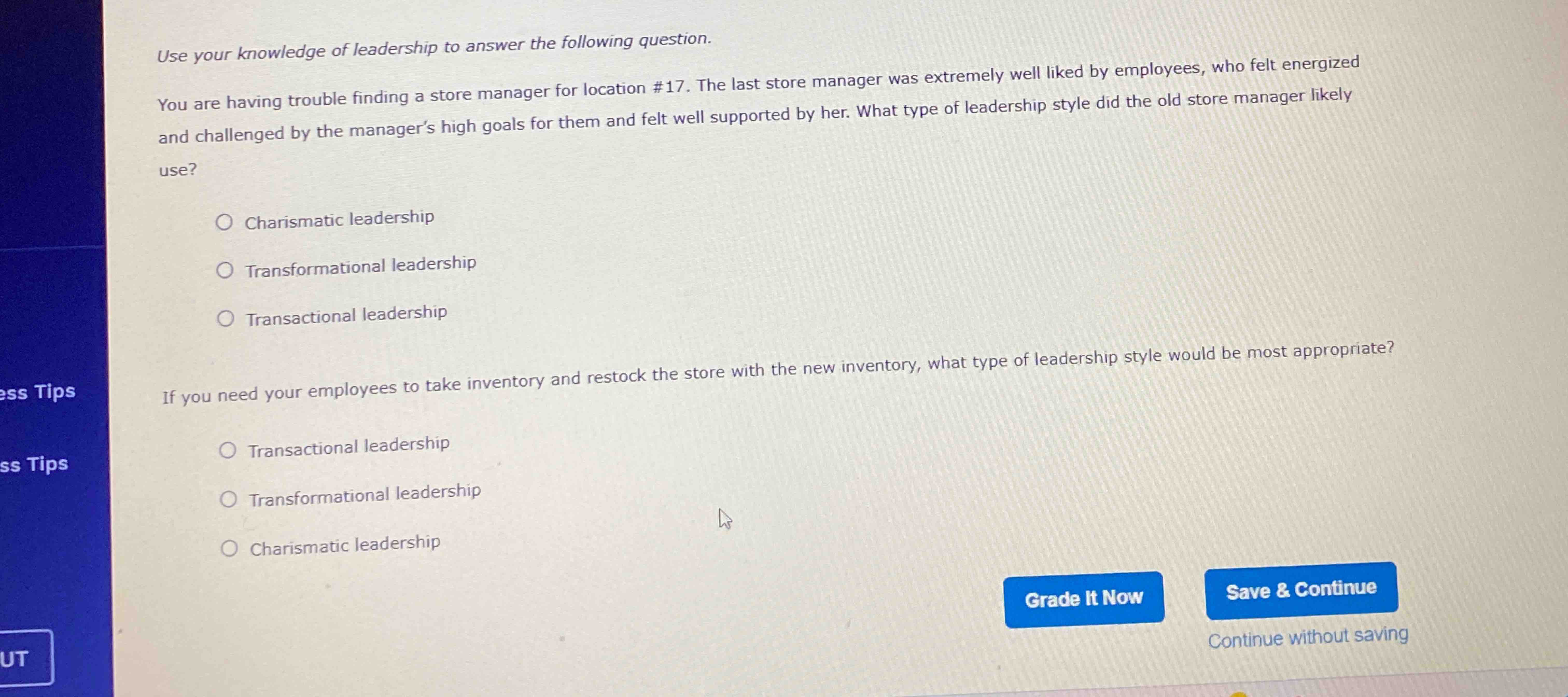 Solved Use your knowledge of leadership to answer the | Chegg.com
