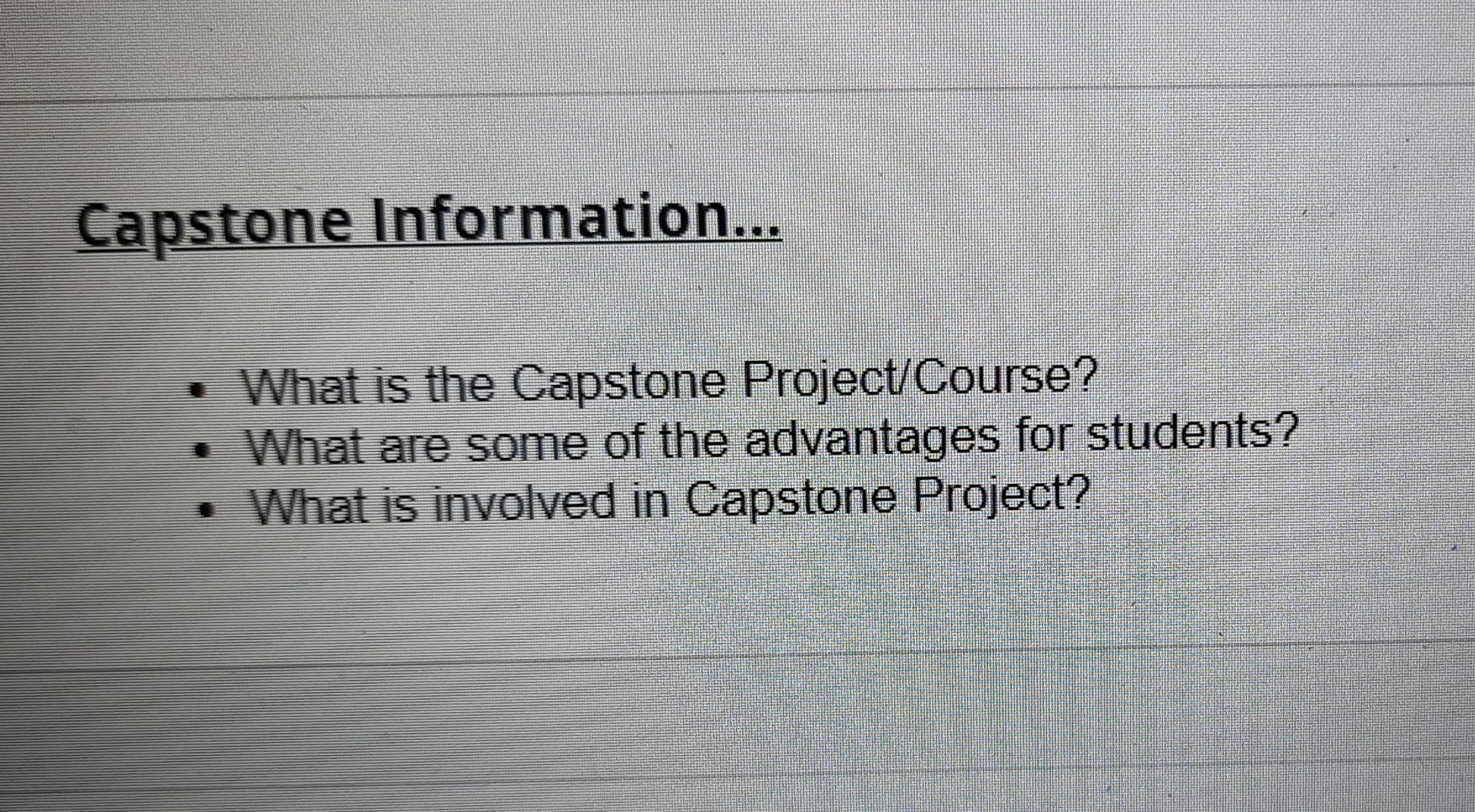 what is capstone project coursera