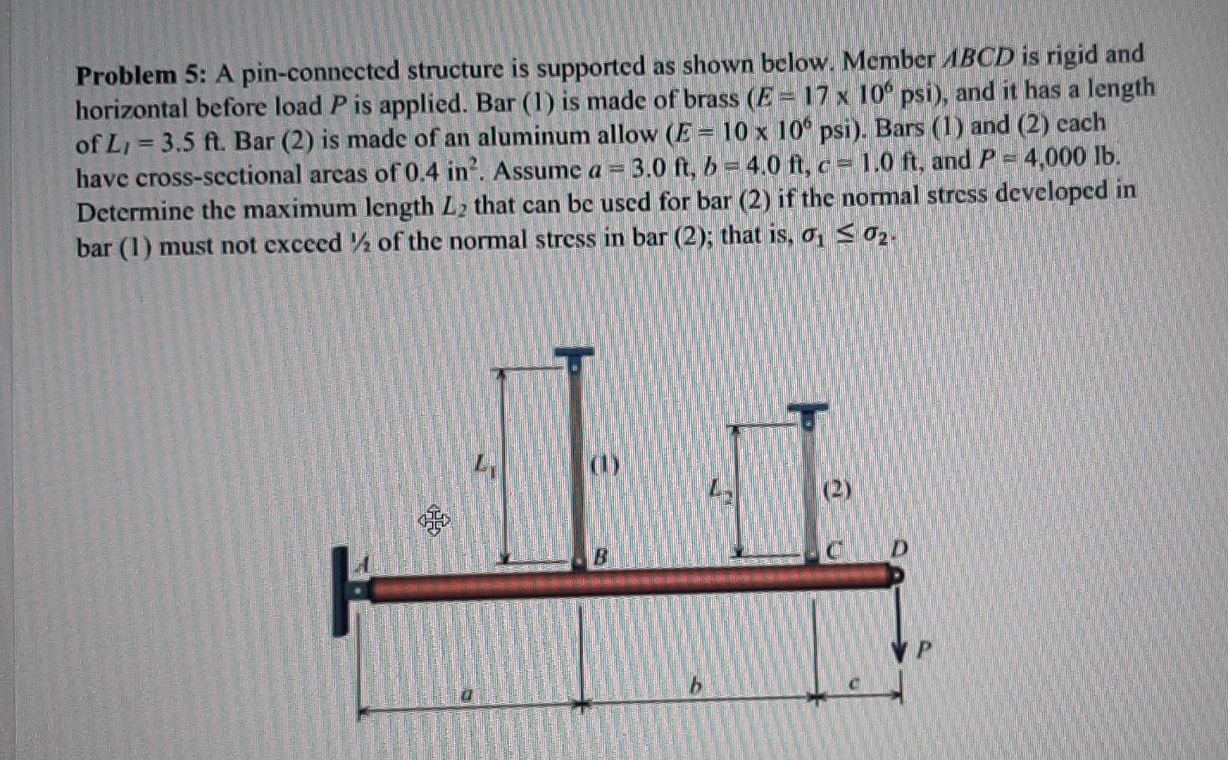 Solved Problem 5: A pin-connected structure is supported as | Chegg.com