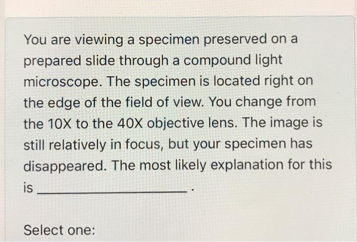 focuses light on the specimen seen on a slide